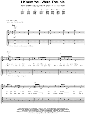 I Knew You Were Trouble