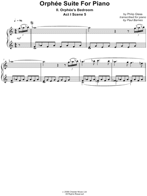 Orphée Suite for Piano: II. Orphée's Bedroom, Act I, Scene 5