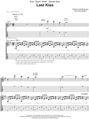 Last Kiss by Taylor Swift - Sheet Music