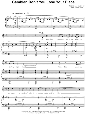 Gambler, Don't You Lose Your Place