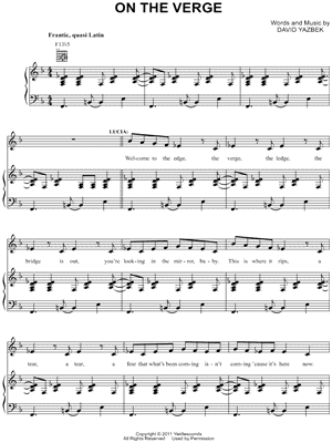 On the Verge from Women on the Verge of a Nervous Breakdown - Sheet Music