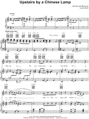 Upstairs By a Chinese Lamp by Laura Nyro - Sheet Music