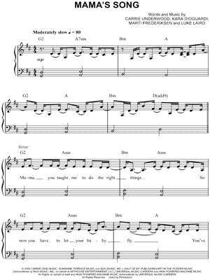 Mama's Song by Carrie Underwood - Sheet Music