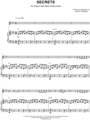 Secrets - Piano Accompaniment