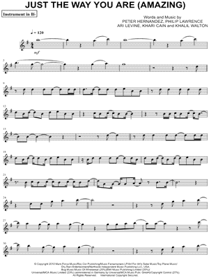Just the Way You Are - Bb Instrument by Bruno Mars - Sheet Music