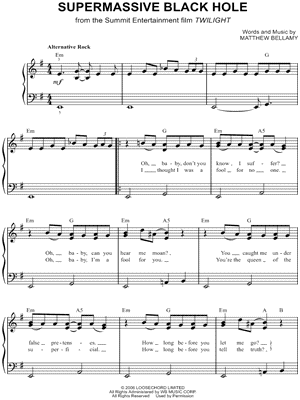 Supermassive Black Hole by Muse - Sheet Music