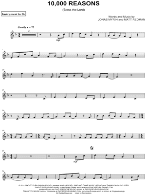 10,000 Reasons (Bless the Lord) - Bb Instrument