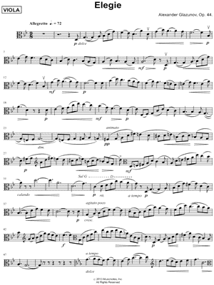 Elegie in G Minor, Op. 44 - Viola