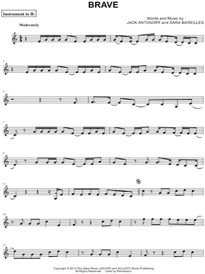Brave - Bb Instrument by Sara Bareilles - Sheet Music