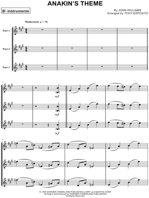 Anakin's Theme - Bb Instrument Trio