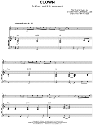 Clown - Piano Accompaniment by Emeli Sandé - Sheet Music