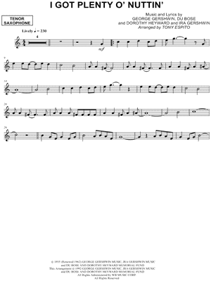 I Got Plenty O' Nuttin' - Tenor Saxophone