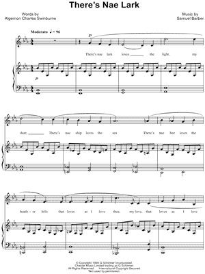There's Nae Lark by Samuel Barber - Sheet Music