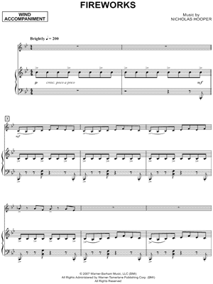 Fireworks - Piano Accompaniment (Winds) from Harry Potter and the Order of the Phoenix - Sheet Music