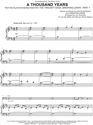 A Thousand Years - Piano Accompaniment