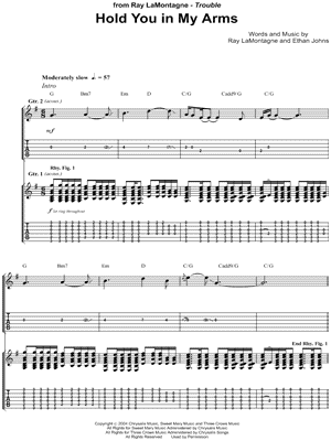 Hold You In My Arms by Ray LaMontagne - Sheet Music