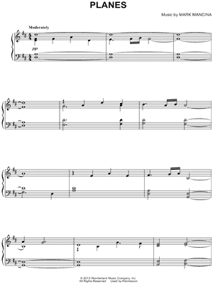Planes from Planes - Sheet Music