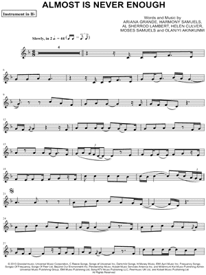 Almost Is Never Enough - Bb Instrument