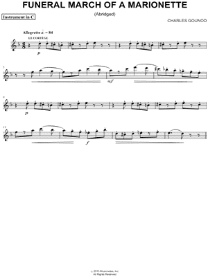 Funeral March of a Marionette - C Instrument