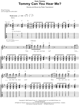 Tommy Can You Hear Me? by The Who - Sheet Music