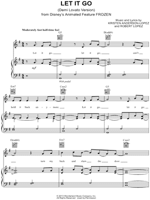 Let It Go (Single Version) by Demi Lovato - Sheet Music