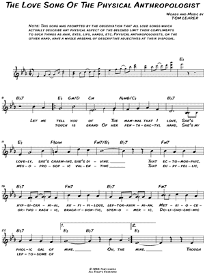 The Love Song of the Physical Anthropologist