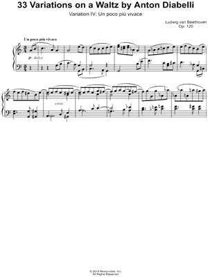 33 Variations on a Waltz By Anton Diabelli, Variation IV: Un poco più vivace