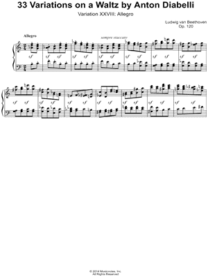33 Variations on a Waltz By Anton Diabelli, Variation XXVIII: Allegro