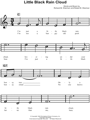 Little Black Rain Cloud from The Many Adventures of Winnie the Pooh - Sheet Music