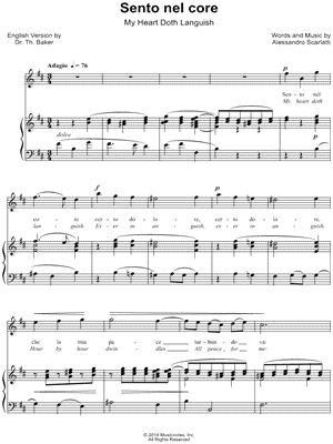 Sento nel core (My Heart Doth Languish)