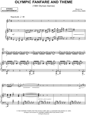 Olympic Fanfare and Theme - Piano Accompaniment (Strings) from Olympic Games - Sheet Music