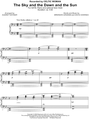The Sky, and the Dawn and the Sun by Celtic Woman - Sheet Music
