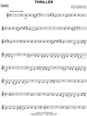 THRILLER by Michael Jackson - Sheet Music