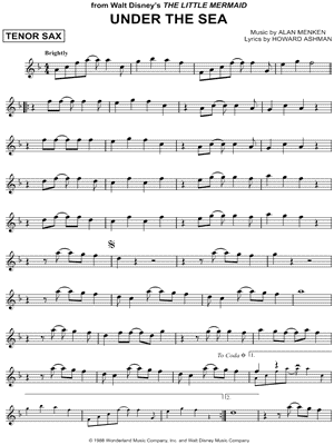 Under the Sea from The Little Mermaid - Sheet Music