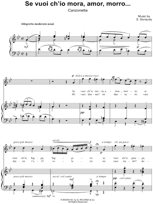 Se vuoi ch'io mora, amor, morro