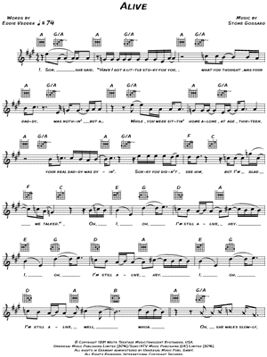 Alive by Pearl Jam - Sheet Music