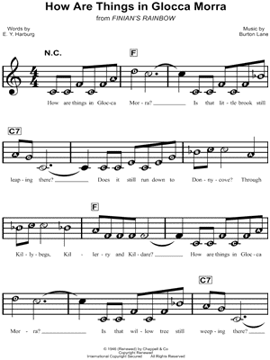 How Are Things In Glocca Morra from Finian's Rainbow - Sheet Music