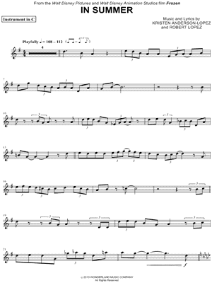 In Summer - C Instrument