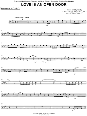 Love is an Open Door - Bass Clef Instrument