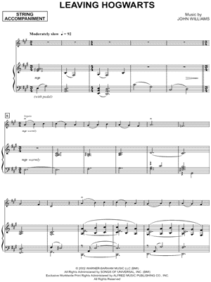 Leaving Hogwarts - Piano Accompaniment (Strings) from Harry Potter and the Sorcerer's Stone - Sheet Music