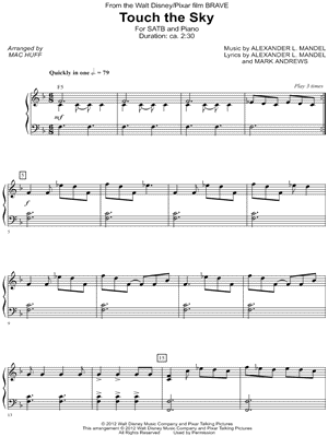 Touch the Sky from Brave - Sheet Music