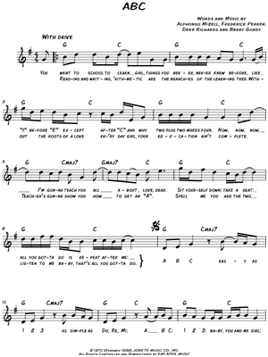 ABC by The Jackson 5 - Sheet Music