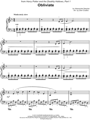 Obliviate from Harry Potter and the Deathly Hallows Part 1 - Sheet Music