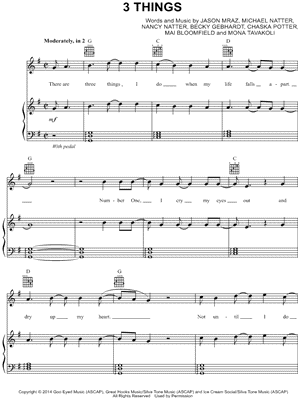 3 Things by Jason Mraz - Sheet Music