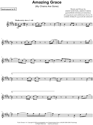 Amazing Grace (My Chains Are Gone) - Eb Instrument