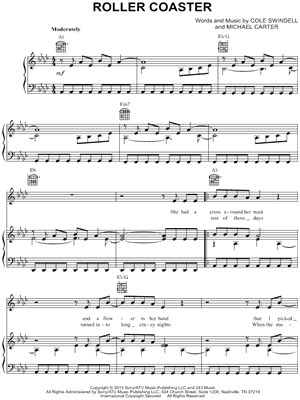 Roller Coaster by Luke Bryan - Sheet Music