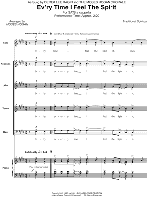 Ev'ry Time I Feel the Spirit by Moses Hogan - Sheet Music