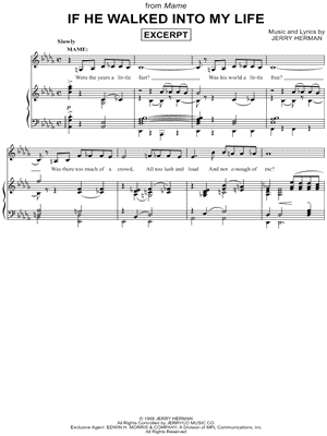 IF HE WALKED INTO MY LIFE from Mame - Sheet Music
