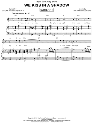 We Kiss In A Shadow from The King and I - Sheet Music