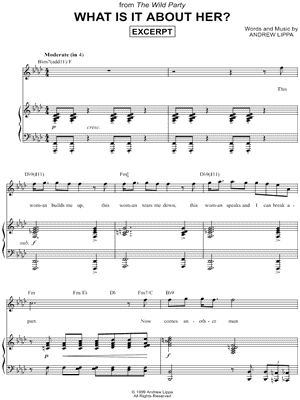 What Is It About Her? [Excerpt] from The Wild Party [1999] - Sheet Music
